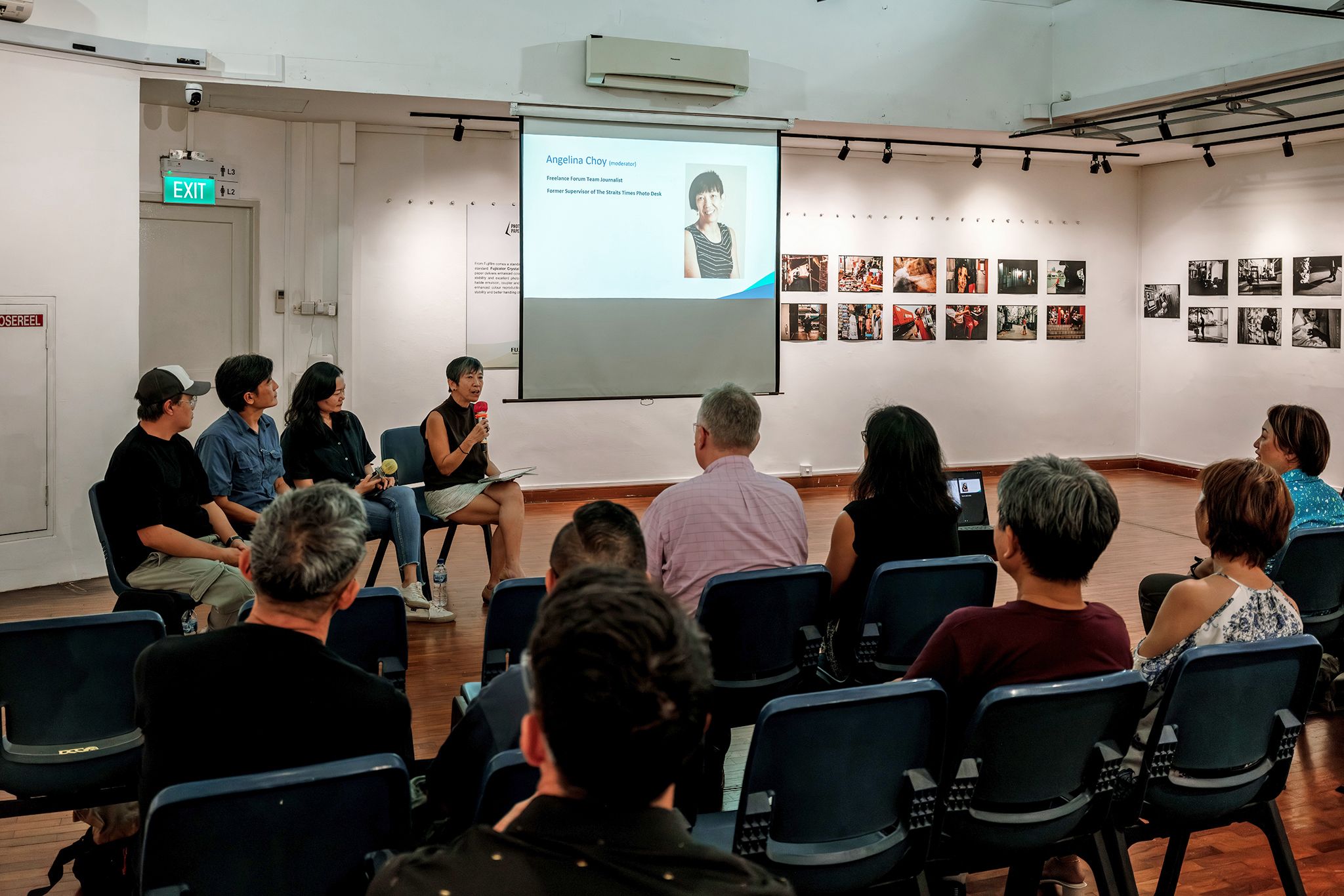 Angeline Choy moderating the dialogue