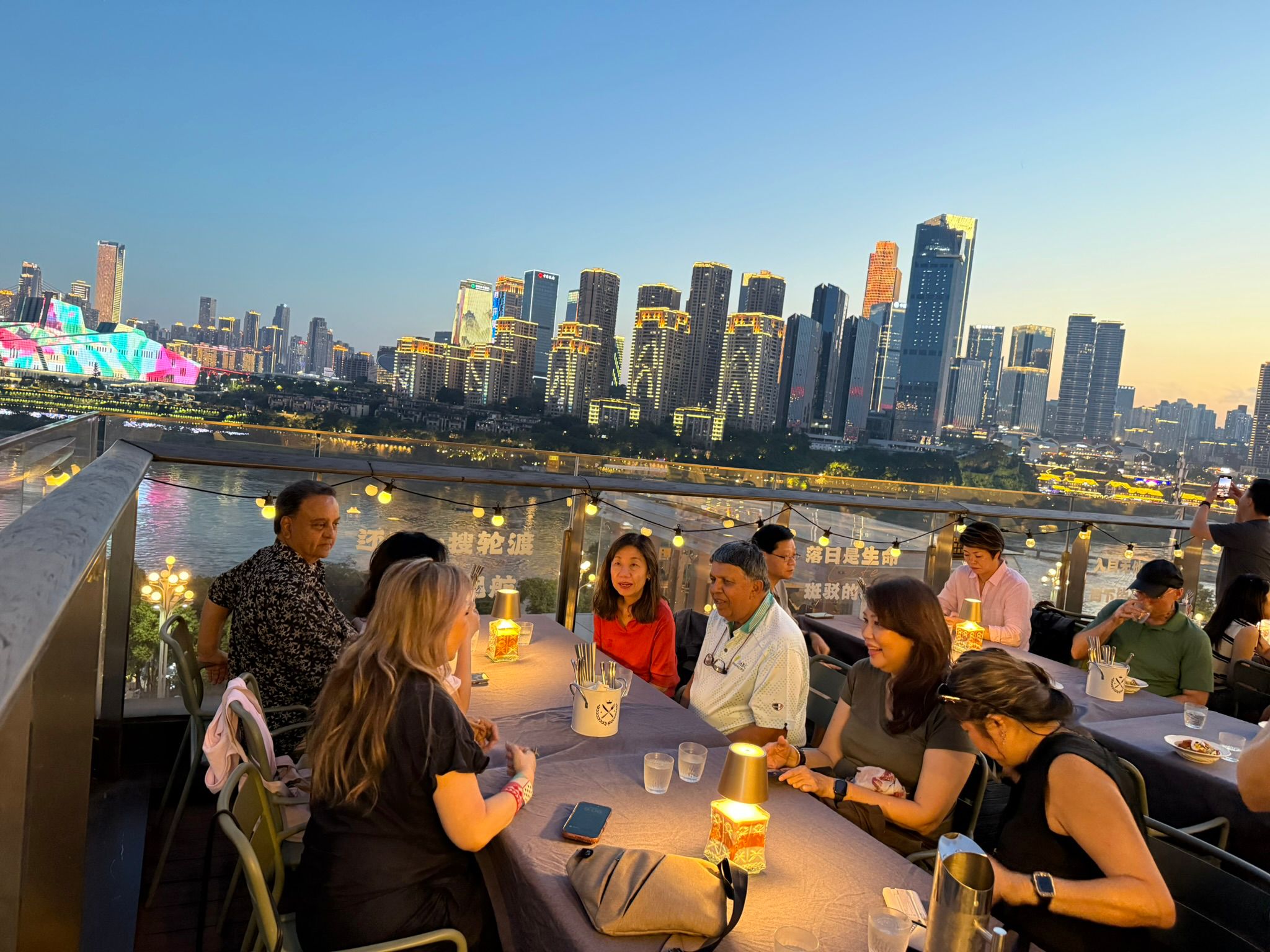 Dinner Night view and waiting for the Drone Show